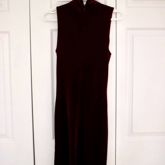 Velvet Burgundy Fashion Nova Dress - Picture 3 of 3